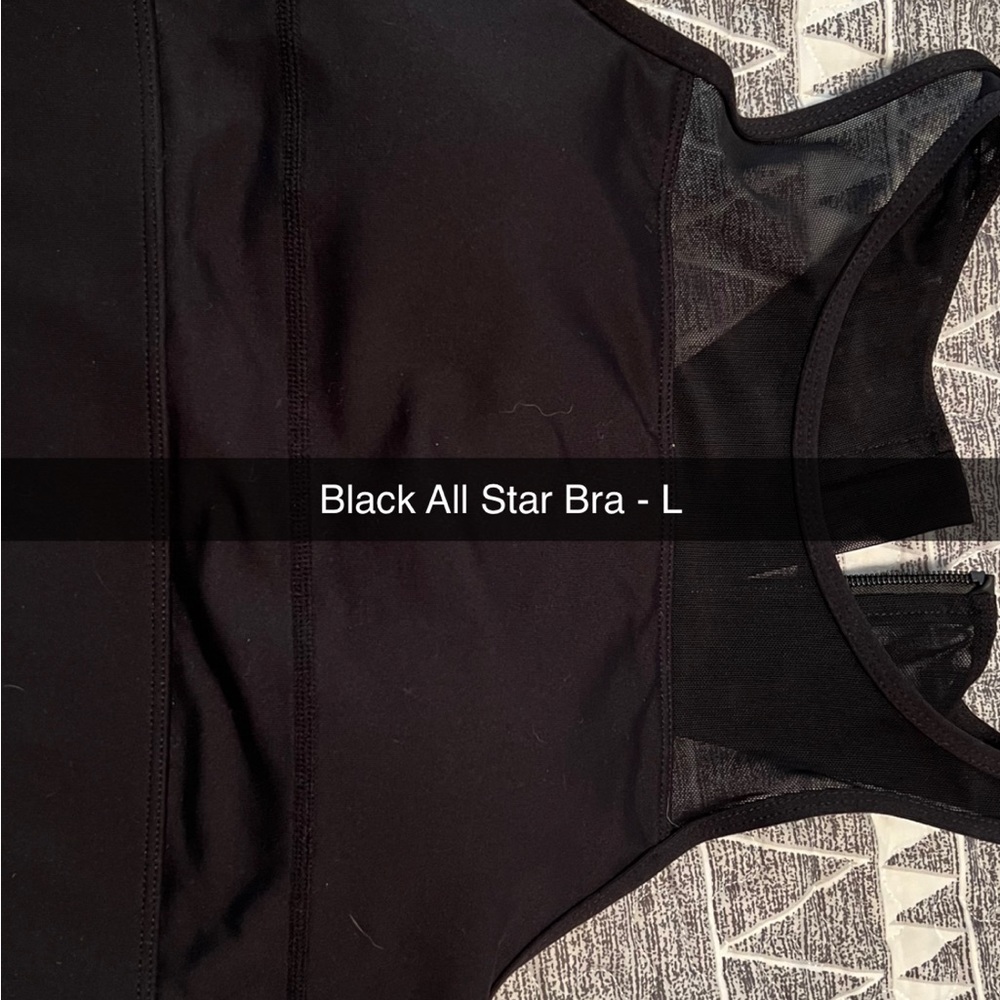 Black All Star Bra. Size Large